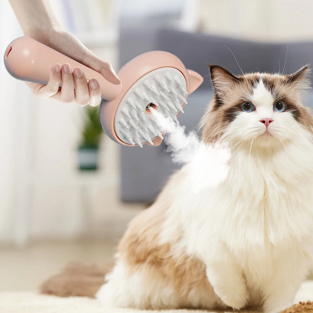 Mist-Spray Grooming Brush – Self-Cleaning for Dogs & Cats - Pet Vip Store