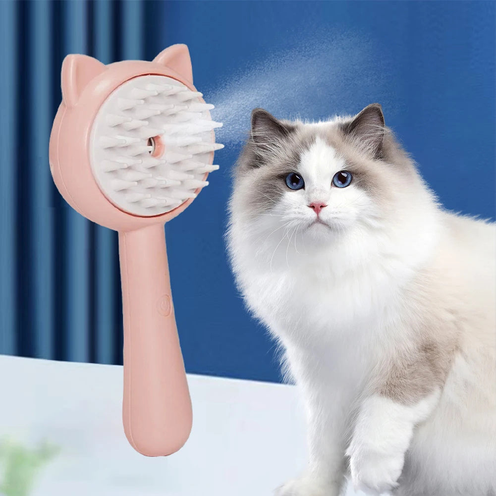 Mist-Spray Grooming Brush – Self-Cleaning for Dogs & Cats - Pet Vip Store