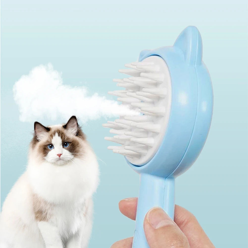 Mist-Spray Grooming Brush – Self-Cleaning for Dogs & Cats - Pet Vip Store