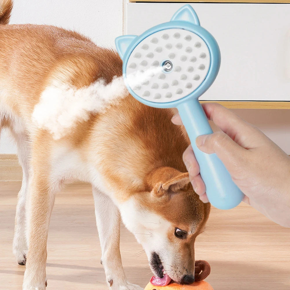 Mist-Spray Grooming Brush – Self-Cleaning for Dogs & Cats - Pet Vip Store